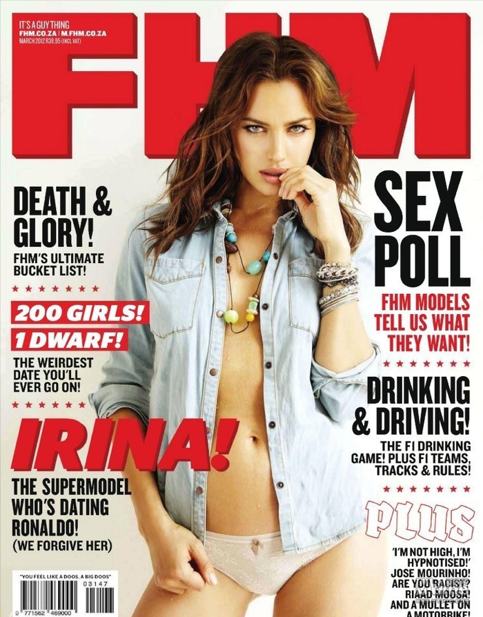 Bạn gái của Cristiano Ronaldo, Irina Shayk nóng bỏng trên trang tạp chí nổi tiếng dành cho nam giới FHM